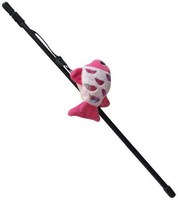 Caña con peluche juguete gato 